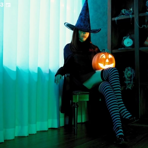 Over the Knee Striped Socks Black Purple Lavender OTK Thigh High Goth - Picture 7 of 10